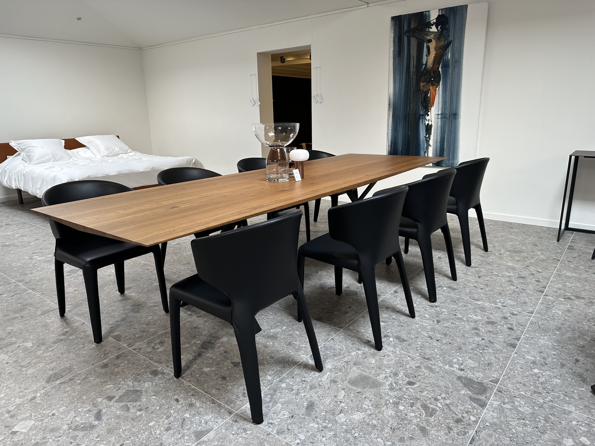 Cassina- 8 x armstoel Hola leder zwart